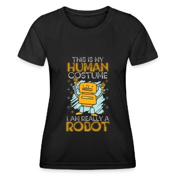 Android Gear Cyborg Tin Comrade - Women's Functional T-Shirt - black - Front - AI Model Female 172 light (172cm)