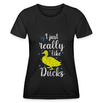 Duck Quack Nature - Women's Functional T-Shirt - black - Front - AI Model Female 172 light (172cm)