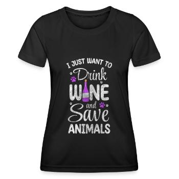 Amoureux des animaux Conservation de la nature Mouvement des sauveteurs - T-shirt sport Femme - noir - Devant - AI Model Female 172 light (172cm)