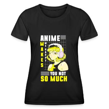 Ramen d’anime - T-shirt sport Femme - noir - Devant - AI Model Female 172 light (172cm)