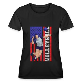 Volleyball team player - Women's Functional T-Shirt - black - Front - AI Model Female 172 light (172cm)