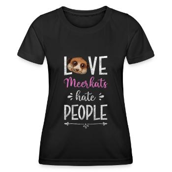 suricate afrique bande horizontale mignon - T-shirt sport Femme - noir - Devant - AI Model Female 172 light (172cm)