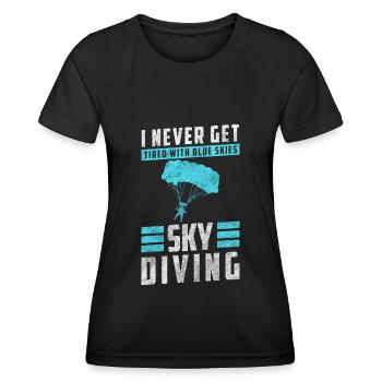 Skydiver Jump Sports extrêmes Vol - T-shirt sport Femme - noir - Devant - AI Model Female 172 light (172cm)