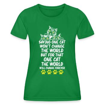 Amoureux des chats - T-shirt sport Femme - vert - Devant - AI Model Female 172 dark (172cm)