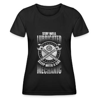 Mécaniques Mécaniques Mécaniques Mécaniques Mécaniques - T-shirt sport Femme - noir - Devant - AI Model Female 172 light (172cm)
