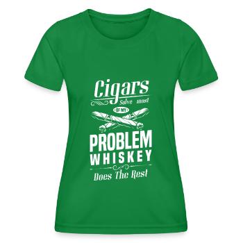 Zigarren Dampfen Whiskey Genuss - Frauen Funktions-T-Shirt - Kelly Green - Vorne - AI Model Female 172 dark (172cm)