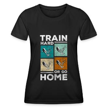 Entraînement Athlétique Transpiration Entraîneurs de fitness - T-shirt sport Femme - noir - Devant - AI Model Female 172 light (172cm)