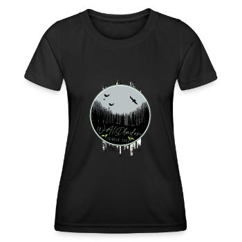 shinrin yoku wald meditation natur yoga waldbaden - Frauen Funktions-T-Shirt - Schwarz - Vorne - AI Model Female 172 light (172cm)