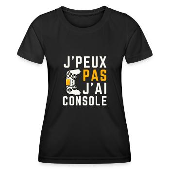 J Peux Pas J Ai Console - T-shirt sport Femme - noir - Devant - AI Model Female 172 light (172cm)