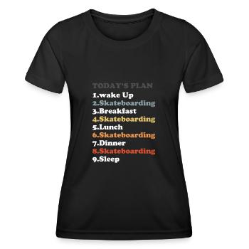 Skateboard Skateboard for Skater - Women's Functional T-Shirt - black - Front - AI Model Female 172 light (172cm)