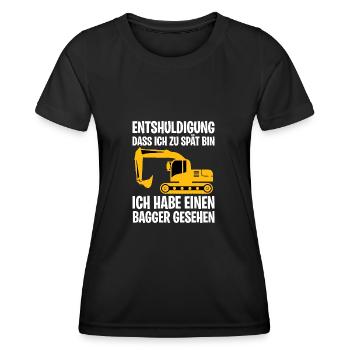 Bagger Excavator - Frauen Funktions-T-Shirt - Schwarz - Vorne - AI Model Female 172 light (172cm)