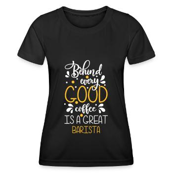 Lait Espresso Latte Macchiato - T-shirt sport Femme - noir - Devant - AI Model Female 172 light (172cm)