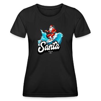Santa Claus California - Frauen Funktions-T-Shirt - Schwarz - Vorne - AI Model Female 172 light (172cm)