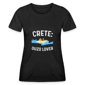 Crete Ouzo Lover - Frauen Funktions-T-Shirt - Schwarz - Vorne - AI Model Female 172 light (172cm)
