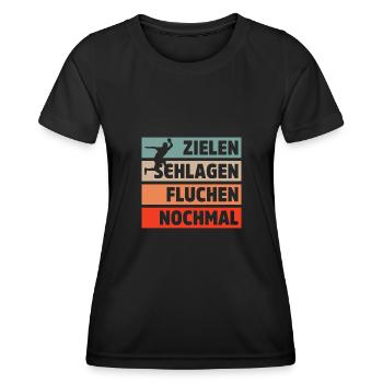 Tischtennisspieler Geschenk Ping Pong Tischtennis - Frauen Funktions-T-Shirt - Schwarz - Vorne - AI Model Female 172 light (172cm)