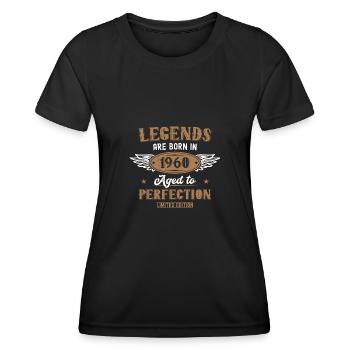 63 Birthday Gift Man Woman 1960 Born - Women's Functional T-Shirt - black - Front - AI Model Female 172 light (172cm)