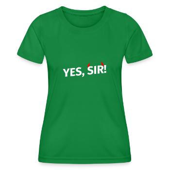 Yes, Sir! mit roten Hörnern - weiß - Frauen Funktions-T-Shirt - Kelly Green - Vorne - AI Model Female 172 dark (172cm)