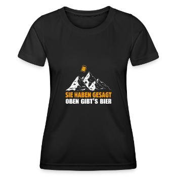 Wandern Geschenk Für Wanderer Berge Trekking - Frauen Funktions-T-Shirt - Schwarz - Vorne - AI Model Female 172 light (172cm)