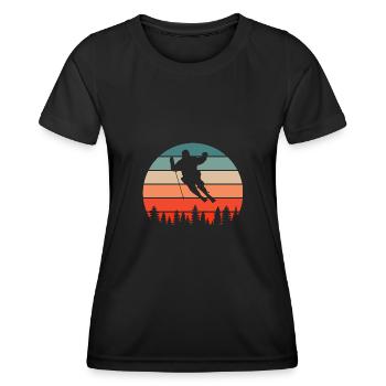Ski Skieurs Vacances au ski Ski sports d’hiver - T-shirt sport Femme - noir - Devant - AI Model Female 172 light (172cm)