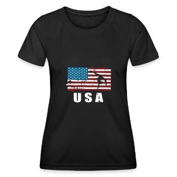 Gymnastique Acrobaties Cheerleading Gymnaste Gymnastique au sol - T-shirt sport Femme - noir - Devant - AI Model Female 172 light (172cm)