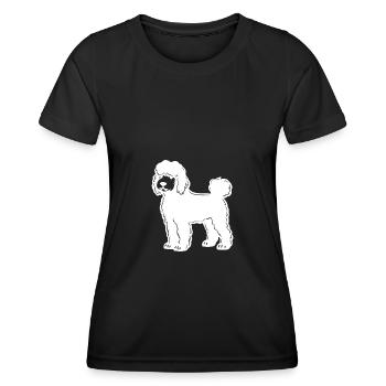 Poodle Hund Silhouette - Frauen Funktions-T-Shirt - Schwarz - Vorne - AI Model Female 172 light (172cm)