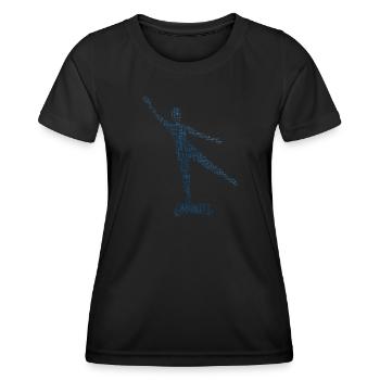 Aerobic Fitness Damen Fitnesstraining Aerobic - Frauen Funktions-T-Shirt - Schwarz - Vorne - AI Model Female 172 light (172cm)