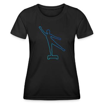 Aerobic Fitnesstraining Aerobic Fitness - Frauen Funktions-T-Shirt - Schwarz - Vorne - AI Model Female 172 light (172cm)
