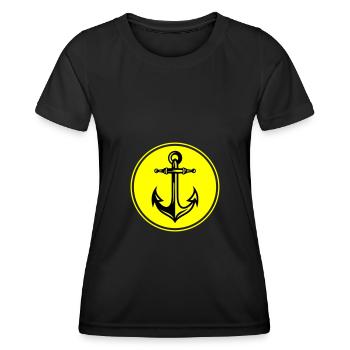 Anker Hafen Symbol - Frauen Funktions-T-Shirt - Schwarz - Vorne - AI Model Female 172 light (172cm)