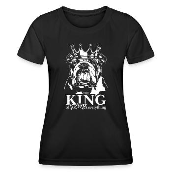 ENGLISH BULLDOG King of everything Dogs Wilsigns - Women's Functional T-Shirt - black - Front - AI Model Female 172 light (172cm)