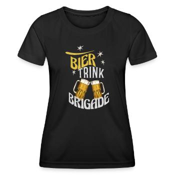 Bier Trink Brigade Biertrinker Männerabend - Frauen Funktions-T-Shirt - Schwarz - Vorne - AI Model Female 172 light (172cm)