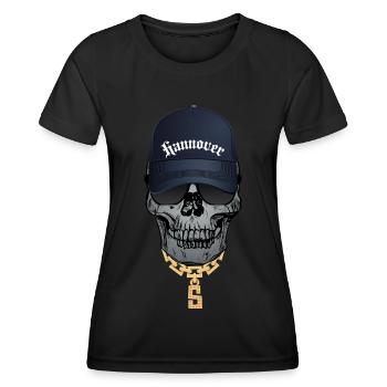 Cool skull Hip Hop Style lettering Hannover - Women's Functional T-Shirt - black - Front - AI Model Female 172 light (172cm)