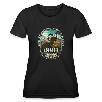 Legendär seit 1990 - Frauen Funktions-T-Shirt - Schwarz - Vorne - AI Model Female 172 light (172cm)