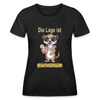 Partyshirt – Die Lage ist besäufniserregend - Frauen Funktions-T-Shirt - Schwarz - Vorne - AI Model Female 172 light (172cm)
