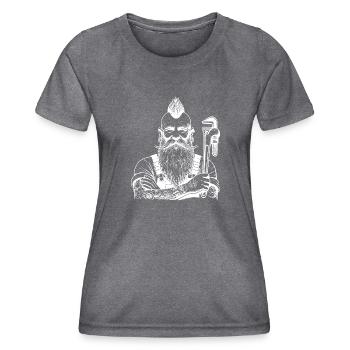 Plombier - T-shirt sport Femme - mélange sombre  - Devant - AI Model Female 172 light (172cm)
