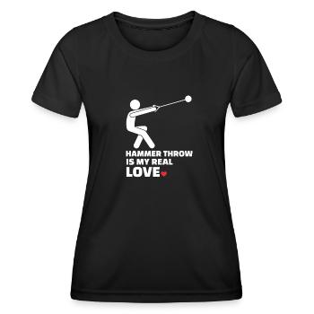 Ich Liebe Hammerwurf - Frauen Funktions-T-Shirt - Schwarz - Vorne - AI Model Female 172 light (172cm)