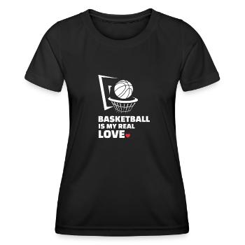 Ich Liebe Basketball - Frauen Funktions-T-Shirt - Schwarz - Vorne - AI Model Female 172 light (172cm)