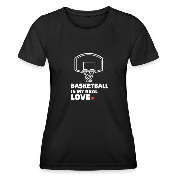 Ich Liebe Basketball - Frauen Funktions-T-Shirt - Schwarz - Vorne - AI Model Female 172 light (172cm)