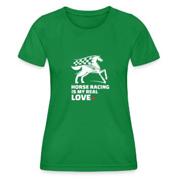 J’adore les courses de chevaux - T-shirt sport Femme - vert - Devant - AI Model Female 172 dark (172cm)