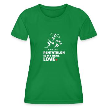 J’adore le pentathlon - T-shirt sport Femme - vert - Devant - AI Model Female 172 dark (172cm)
