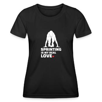 Ich Liebe Es Zu Sprinten - Frauen Funktions-T-Shirt - Schwarz - Vorne - AI Model Female 172 light (172cm)