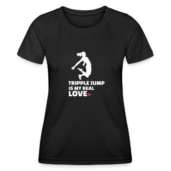 J’adore le triple saut - T-shirt sport Femme - noir - Devant - AI Model Female 172 light (172cm)