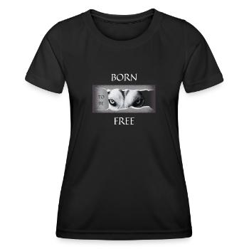 Né pour être libre. - T-shirt sport Femme - noir - Devant - AI Model Female 172 light (172cm)