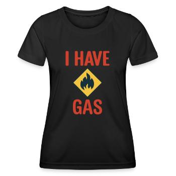 Ich habe Benzin - Lustige Zapfsäule - Frauen Funktions-T-Shirt - Schwarz - Vorne - AI Model Female 172 light (172cm)