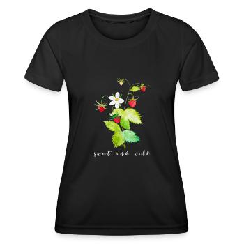 Walderdbeere süß und wild - Frauen Funktions-T-Shirt - Schwarz - Vorne - AI Model Female 172 light (172cm)