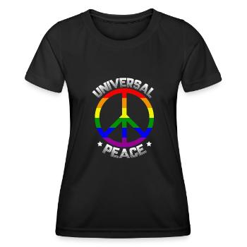 Pride Rainbow, universal peace - Frauen Funktions-T-Shirt - Schwarz - Vorne - AI Model Female 172 light (172cm)