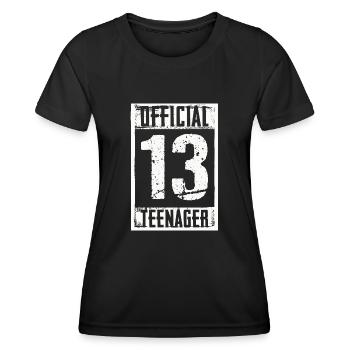 Cadeaux officiels pour adolescents de 13 ans 13e anniversaire - T-shirt sport Femme - noir - Devant - AI Model Female 172 light (172cm)