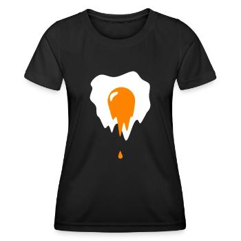Flüssiges Spiegelei - Frauen Funktions-T-Shirt - Schwarz - Vorne - AI Model Female 172 light (172cm)