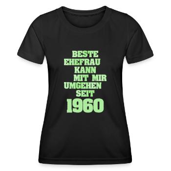seit 1960 - Frauen Funktions-T-Shirt - Schwarz - Vorne - AI Model Female 172 light (172cm)