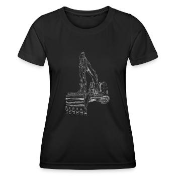 Bagger Zeichnung - Frauen Funktions-T-Shirt - Schwarz - Vorne - AI Model Female 172 light (172cm)