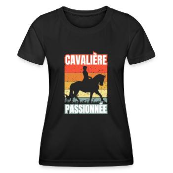 cavalière passionnée - T-shirt sport Femme - noir - Devant - AI Model Female 172 light (172cm)